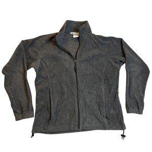 Columbia Women's Jacket Medium Gray Full-Zip Fleece with Adjustable Hem and Pock